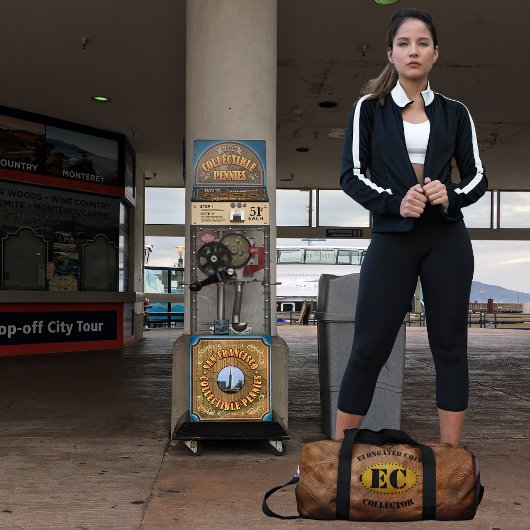 牛革模造細長コイン回収器 ダッフルバッグ