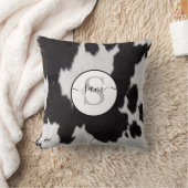 牛革白黒モノグラム クッション (ブランケット)