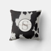 牛革白黒モノグラム クッション (裏面)