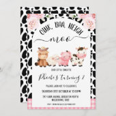 牛革 オインク バア ネイ ムー ファーム バースデー 招待状 (正面/裏面)