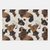 牛革 ブラウン ブラック ホワイト フェイク カウ ファー ラッピングペーパーシート (正面3)