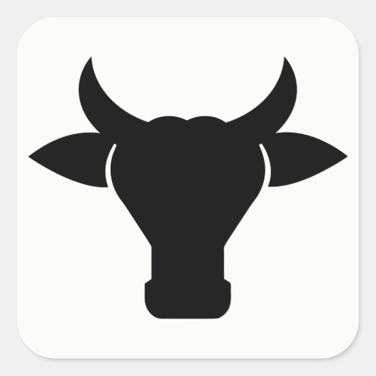 牛頭シルエット スクエアシール (正面)