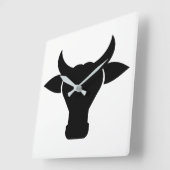 牛頭シルエット スクエア壁時計 (傾斜)