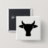 牛頭シルエット 缶バッジ (正面&裏面)