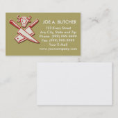 牛頭部が付いている肉切り包丁 名刺 (正面/裏面)