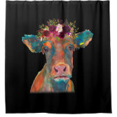 牛頭顔水カラフル彩|牛の贈り物  シャワーカーテン (正面)