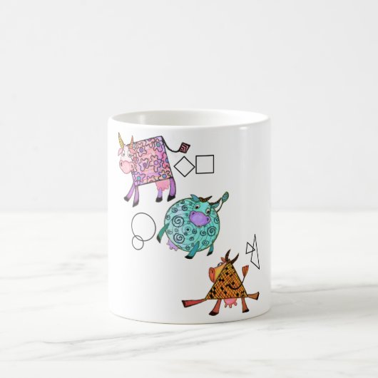 牛飛んでいるの子供マグ コーヒーマグカップ (中央)