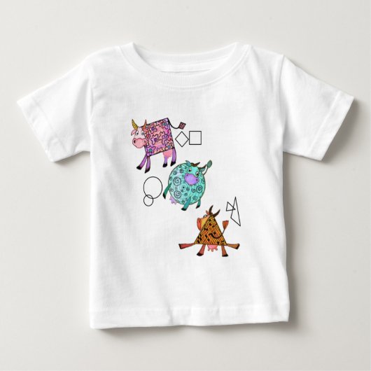 牛飛んでいるベビーTシャツ ベビーTシャツ (正面)