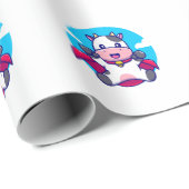 牛飛んでいる空ケおもしろいープ ラッピングペーパー (ロールコーナー)