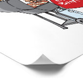 牛食べおもしろい肉バーベキュー ポスター (角)