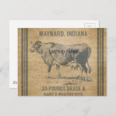 牛食べ物を与えの袋 ポストカード (正面/裏面)