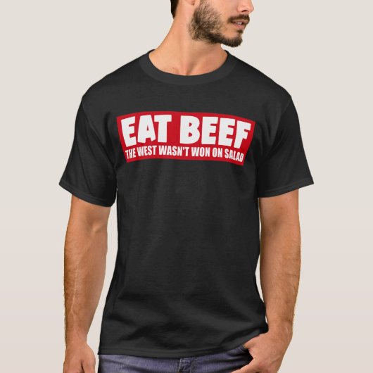 牛食べ肉はサラダで勝たなかった – 肉好き Tシャツ (正面)