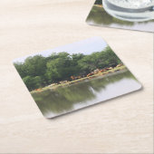 牛飲料コースター スクエアペーパーコースター (アングル)