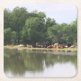 牛飲料コースター スクエアペーパーコースター