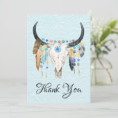 牛飾スカルサンキューフラットカード 招待状 (スタンド正面)