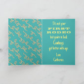 牛馬のカウボーイパーソナライズされた カード (内部)