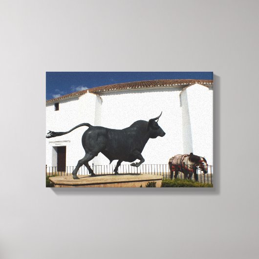 牛馬のスペインの像 キャンバスプリント (正面)