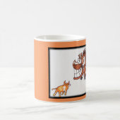 牛馬のマグをペンで書く漫画のチーム コーヒーマグカップ (中央)