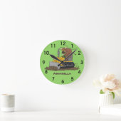 牛駆おもしろい動ブルドーザー漫画 ラウンド壁時計 (ホーム)