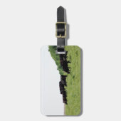 牛黒いアンガス ラゲッジタグ (正面縦)