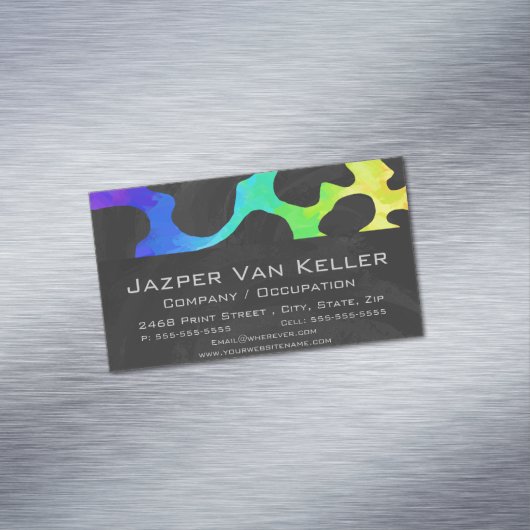 牛黒および虹のプリント マグネット名刺 (インサイチュ)