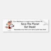 牛鼓腸は地球温暖化の専攻のな原因です: バンパーステッカー (正面)