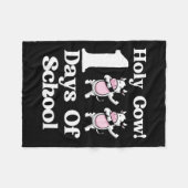 牛100日の学校100日ダビングC頭が切れるの日 フリースブランケット (正面(横))