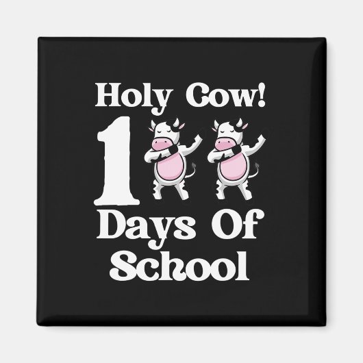 牛100日の学校100日ダビングC頭が切れるの日 マグネット (正面)