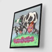 牛4重クリームおもしろい角壁時計 スクエア壁時計 (傾斜)