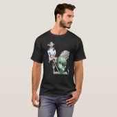 牛 エイリアン UFO 宇宙船 銀河 サイエンスフィクション Tシャツ (正面フル)