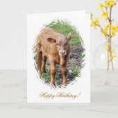 牛 カード (黄色い花)