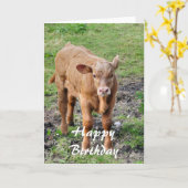 牛 カード (黄色い花)