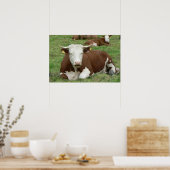 牛&カーフグリーンパスチュアアートプリントポスター ポスター (キッチン)
