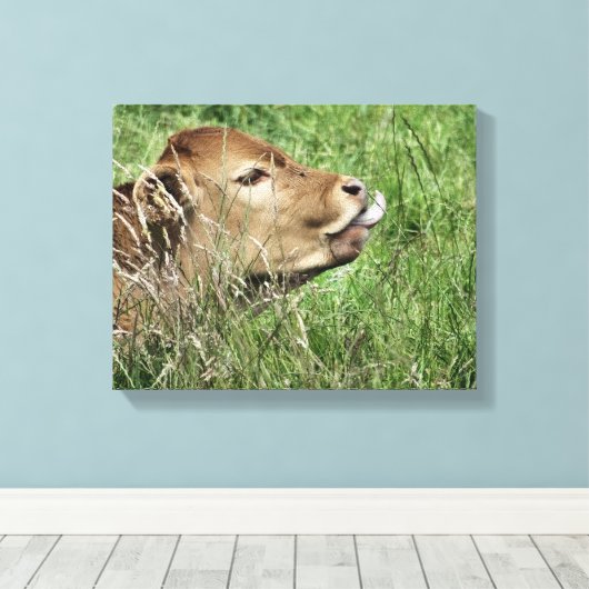 牛 キャンバスプリント (インサイチュ (ウッドフロア))