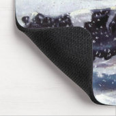 牛: クリスマスイブ: 雪: 芸術 マウスパッド (コーナー)