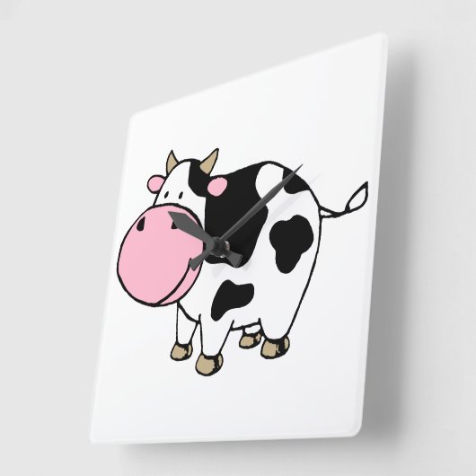 牛 スクエア壁時計 (傾斜)