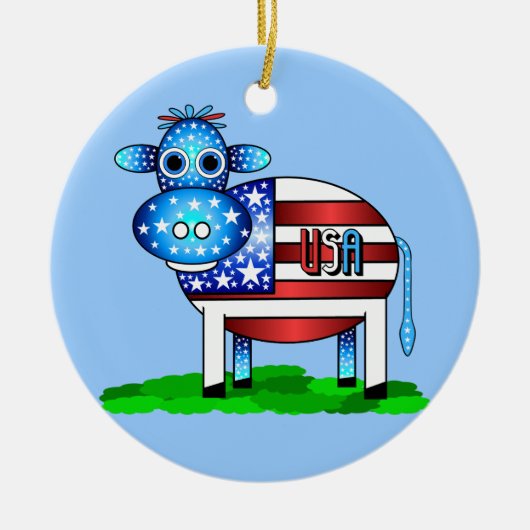 牛 セラミックオーナメント (正面)