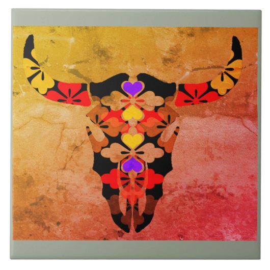 牛 タイル (正面)