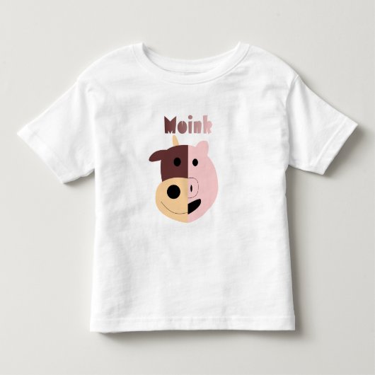 牛 + ブタ= Moinkの幼児のTシャツ トドラーTシャツ (正面)