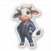 牛、ボス動物 シール (正面)