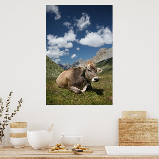 牛 ポスター (キッチン)