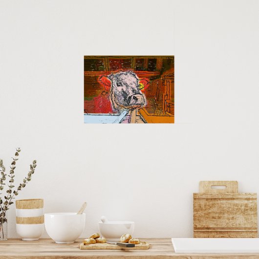 牛 ポスター (キッチン)