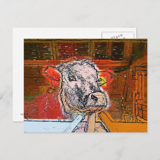 牛 ポストカード (正面/裏面)