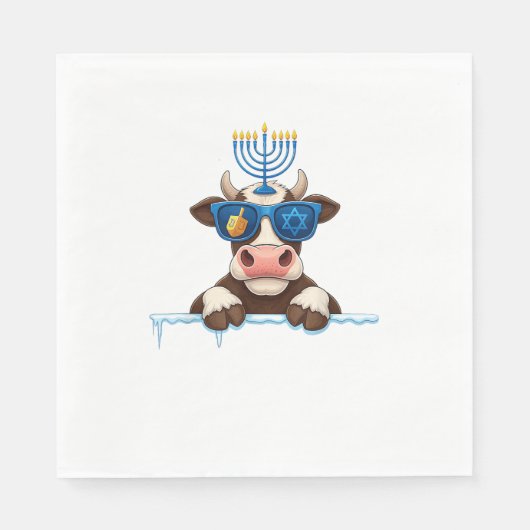 牛（ユダヤ教）メノラードレディデルユダヤ人ハヌッカウォメンズキ スタンダードランチョンナプキン (正面)