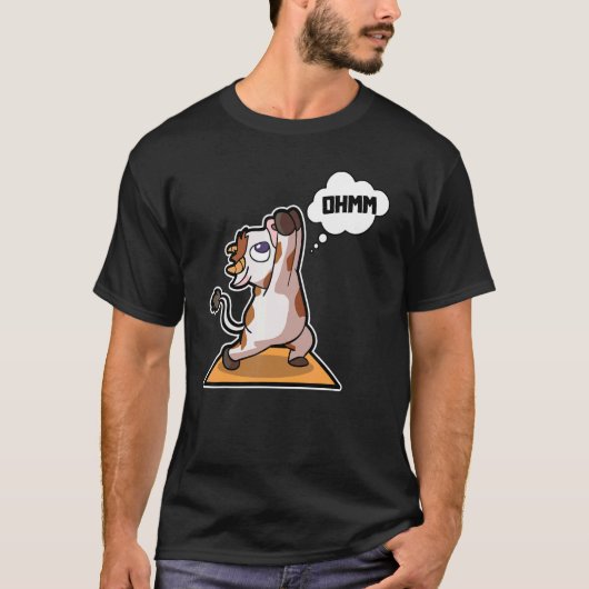 牛+仔牛+ヨガ+ポーズ+スポーツ+体操+オーム+ハートビート Tシャツ (正面)