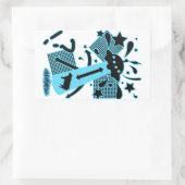 牛_切除 長方形シール (バッグ)