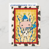 牛-卒業パーティー 招待状 (正面/裏面)