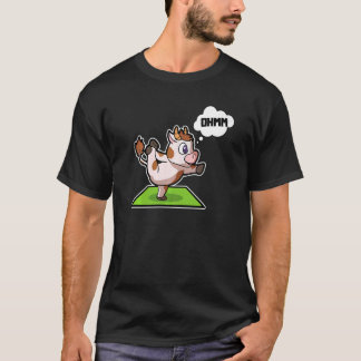 牛+子牛のヨガポーズ スポーツ 体操 オームの心拍数 Tシャツ