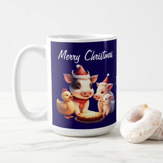 牛、子羊、豚、鶏 コーヒーマグカップ (ドーナツ)