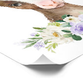 牛、家畜、紫色の花男女兼用、 フォトプリント            (角)